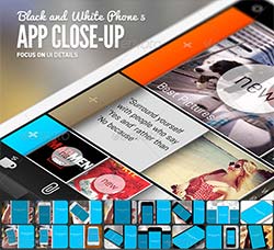 手机程序界面特写展示模型：App UI Close-Up White Phone 5 Mock-Up